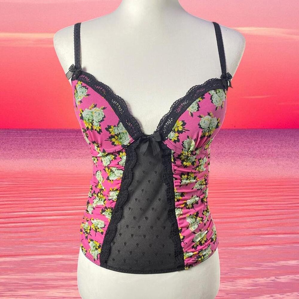 Y2K Betsy Johnson Floral Corset Tank